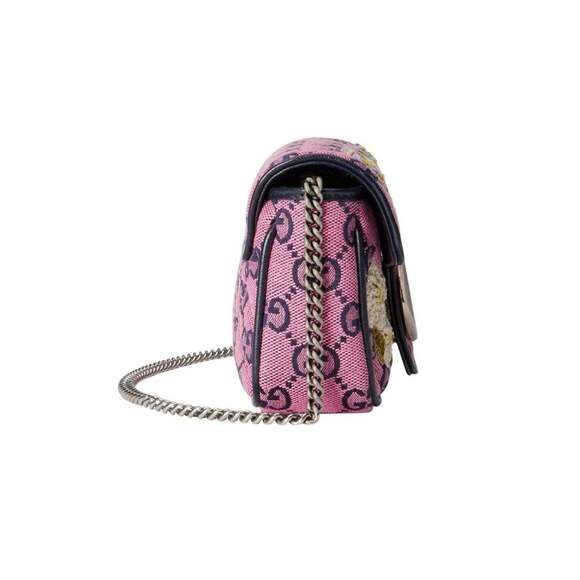Gucci - GG Marmont Pink Embroidery Super Mini Bag - Picture 3 of 5